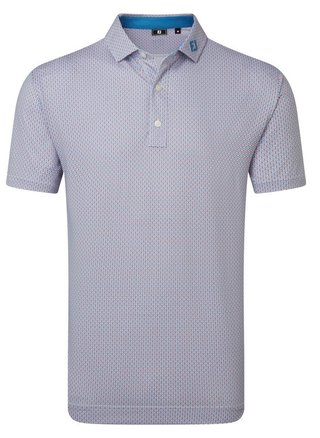 FootJoy Nautical Flag Print Lisle heren polo, nantucket red/coastal blue