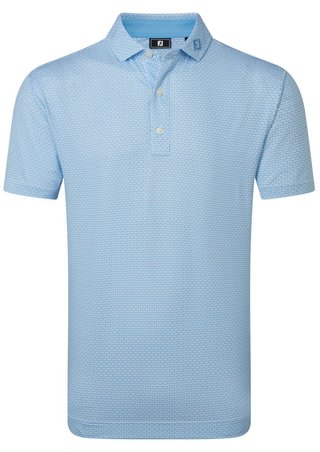 FootJoy Nautical Flag Print Lisle heren polo, blue reef/deep reef