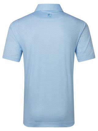 FootJoy Nautical Flag Print Lisle heren polo, blue reef/deep reef