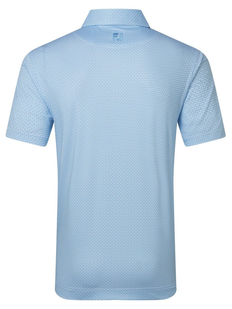 FootJoy Nautical Flag Print Lisle heren polo, blue reef/deep reef