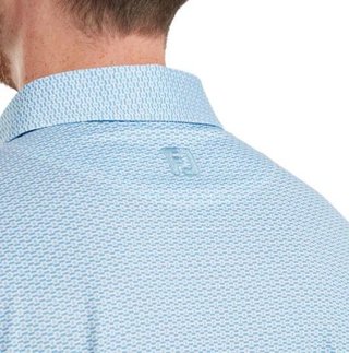 FootJoy Nautical Flag Print Lisle heren polo, blue reef/deep reef