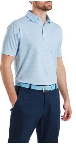 FootJoy Nautical Flag Print Lisle heren polo, blue reef/deep reef