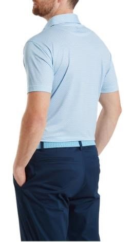 FootJoy Nautical Flag Print Lisle heren polo, blue reef/deep reef