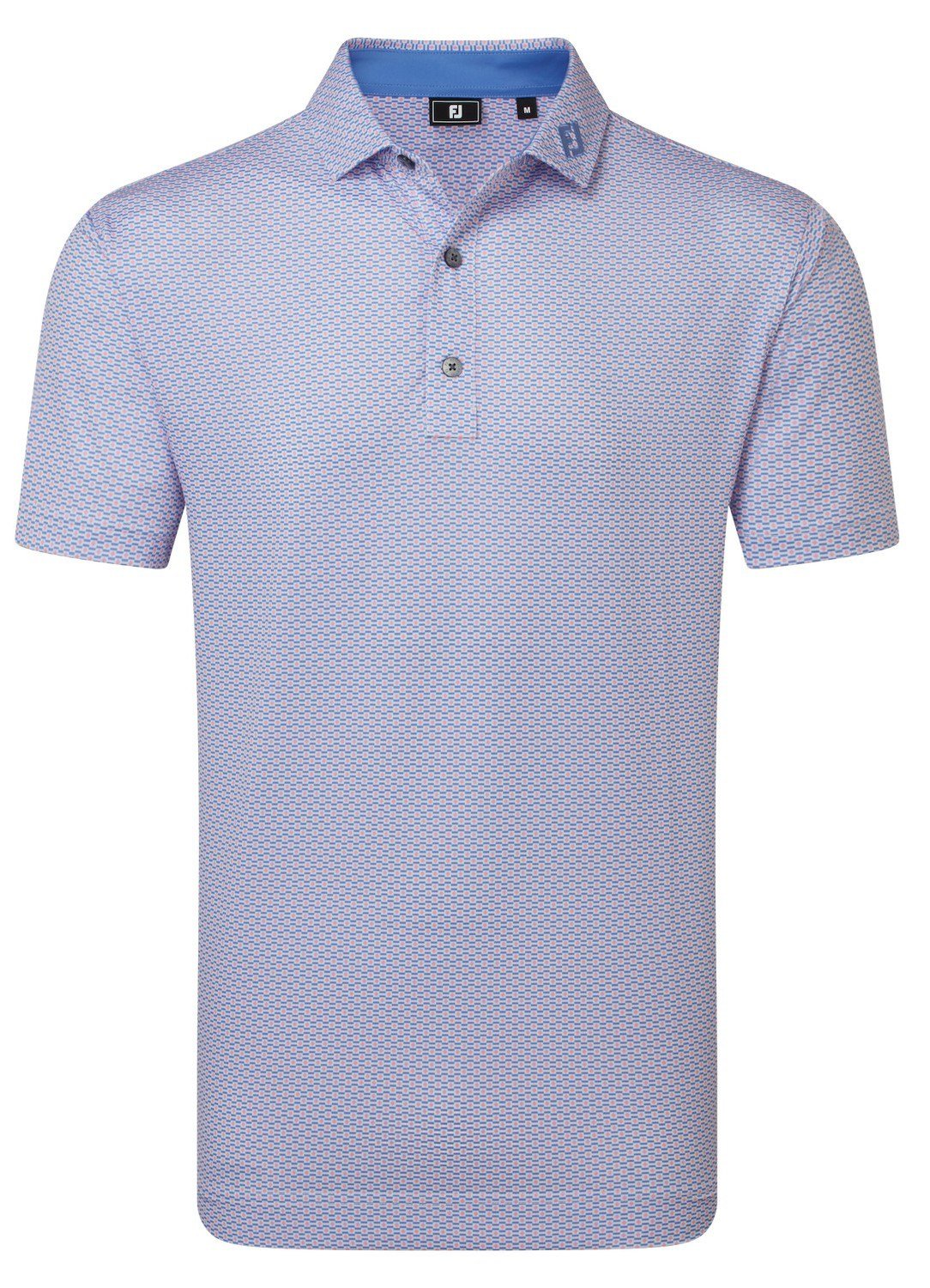 FootJoy Nautical Flag Print Lisle heren polo, pink pop/vivid violet