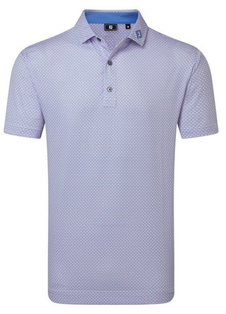 FootJoy Nautical Flag Print Lisle heren polo, pink pop/vivid violet