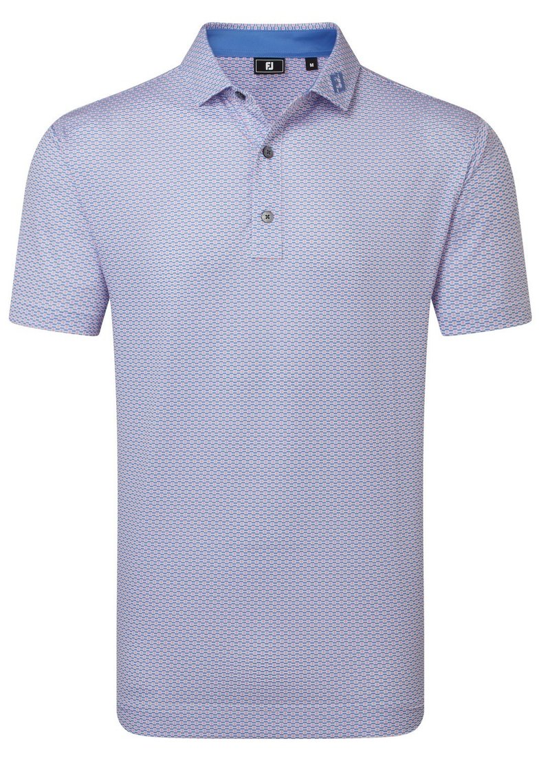 FootJoy Nautical Flag Print Lisle heren polo, pink pop/vivid violet