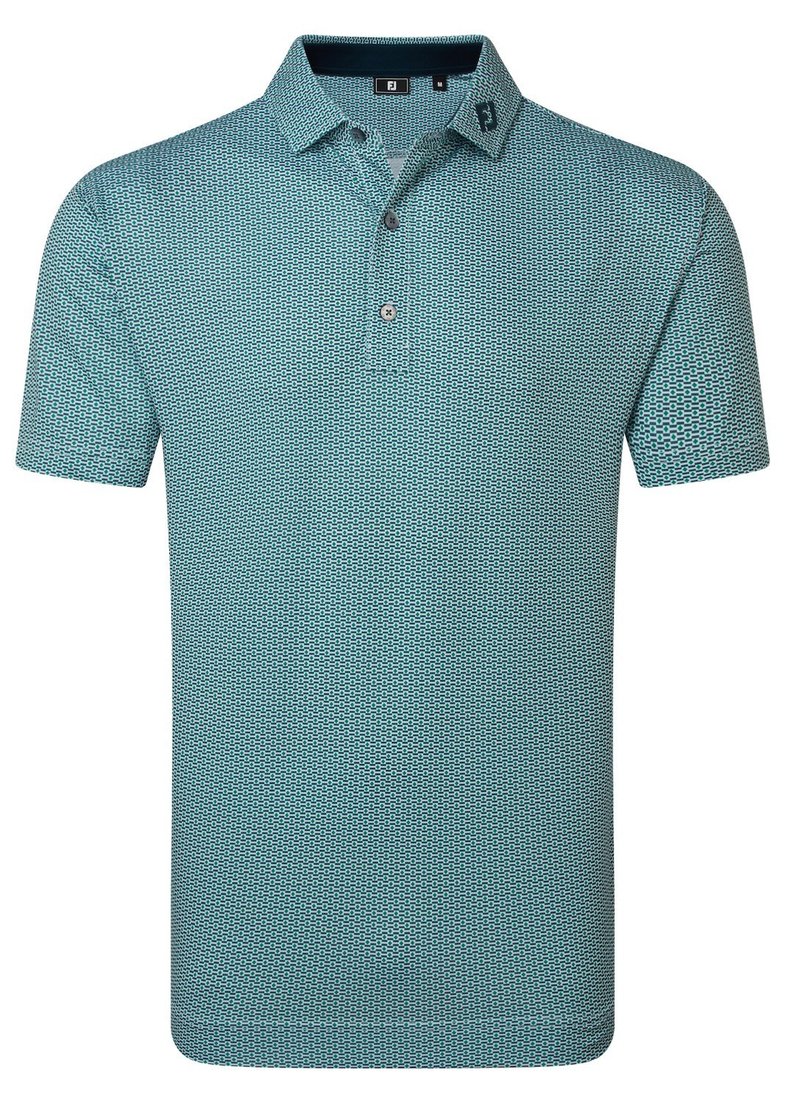 FootJoy Nautical Flag Print Lisle heren polo, field green/navy