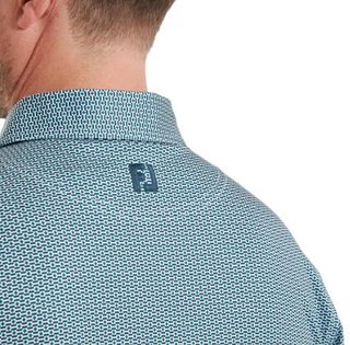 FootJoy Nautical Flag Print Lisle heren polo, field green/navy