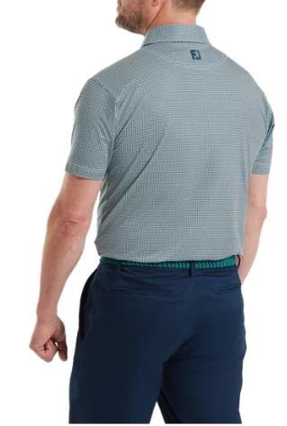 FootJoy Nautical Flag Print Lisle heren polo, field green/navy