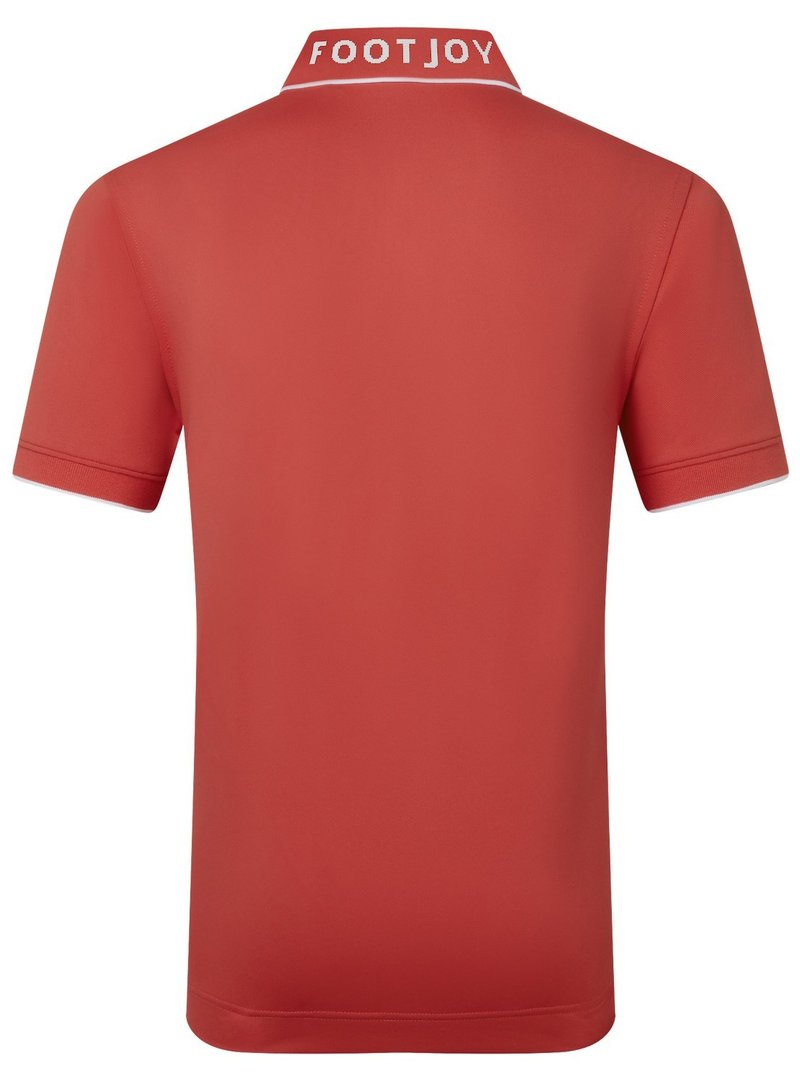 FootJoy FJ Wordmark Pique heren polo, nantucket red