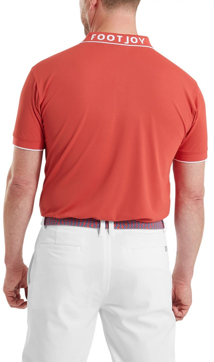 FootJoy FJ Wordmark Pique heren polo, nantucket red