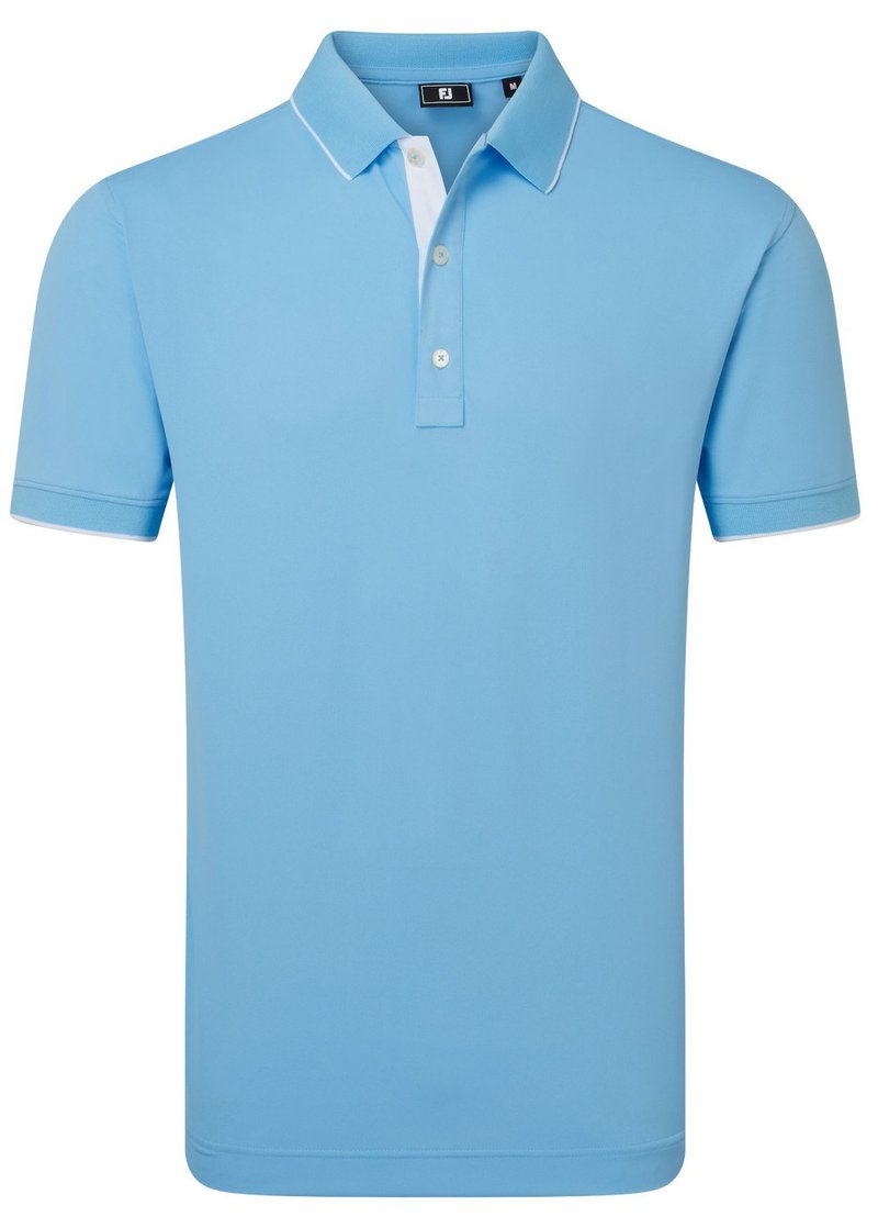 FootJoy FJ Wordmark Pique heren polo, blue reef