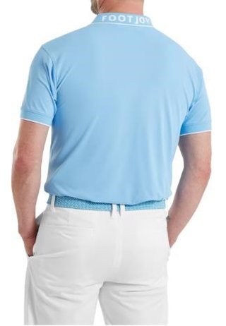 FootJoy FJ Wordmark Pique heren polo, blue reef