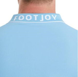 FootJoy FJ Wordmark Pique heren polo, blue reef
