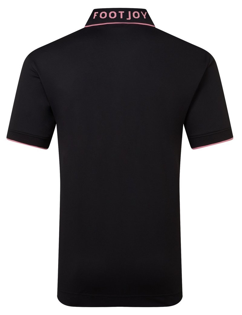 FootJoy FJ Wordmark heren polo, pique black