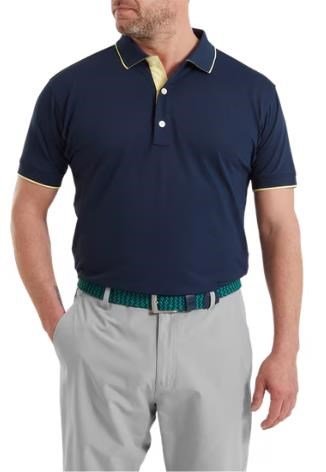 FootJoy FJ Wordmark Pique heren polo, navy