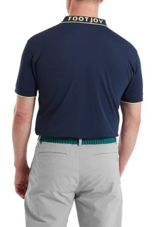 FootJoy FJ Wordmark Pique heren polo, navy