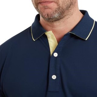 FootJoy FJ Wordmark Pique heren polo, navy