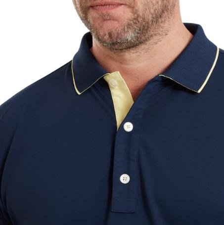 FootJoy FJ Wordmark Pique heren polo, navy