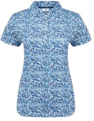 FootJoy Cap Sleeve Lisle dames polo, navy floral print