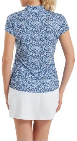FootJoy Cap Sleeve Lisle dames polo, navy floral print