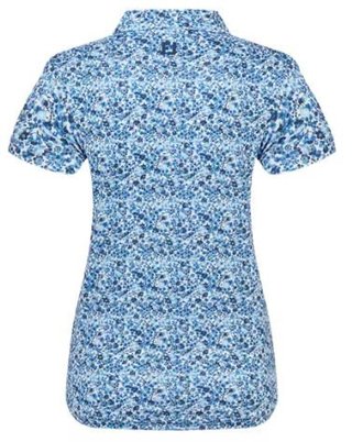 FootJoy Cap Sleeve Lisle dames polo, navy floral print