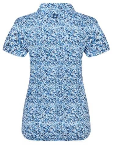 FootJoy Cap Sleeve Lisle dames polo, navy floral print
