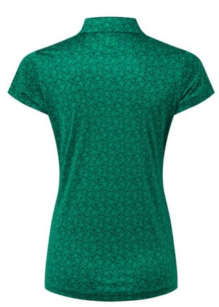 FootJoy Painted Floral Cap Sleeve Lisle dames polo, field green