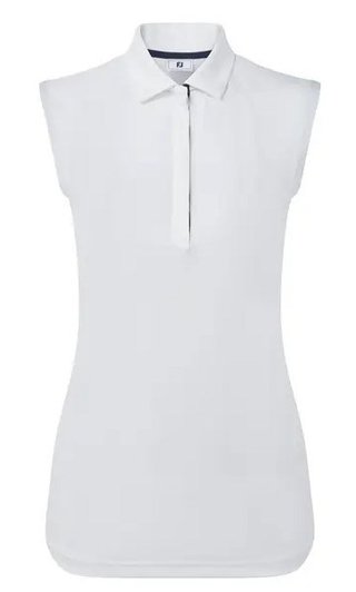 FootJoy Sleeveless Lisle dames polo, wit