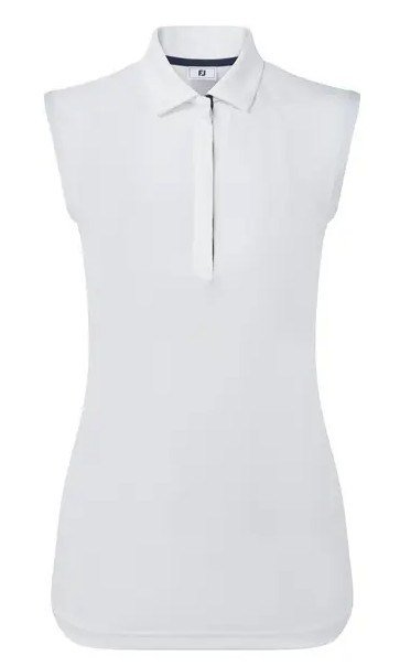 FootJoy Sleeveless Lisle dames polo, wit