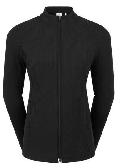 FootJoy Full-Zip Rib Midlayer dames sweatshirt, zwart
