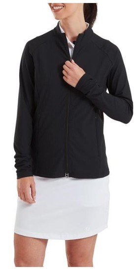 FootJoy Full-Zip Rib Midlayer dames sweatshirt, zwart