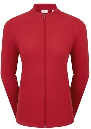 FootJoy Full-Zip Rib Midlayer dames sweatshirt, rood