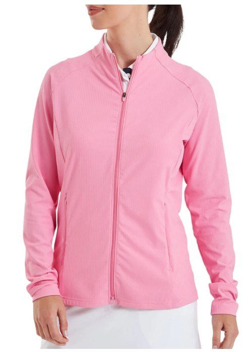 FootJoy Full-Zip Rib Midlayer dames sweatshirt, roze