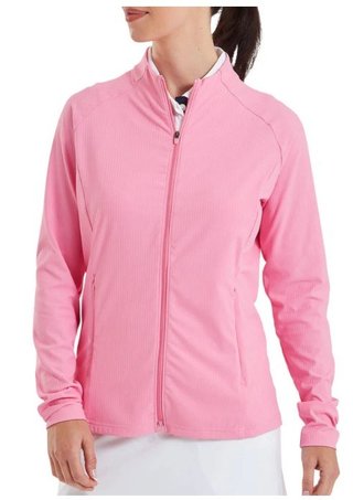 FootJoy Full-Zip Rib Midlayer dames sweatshirt, roze