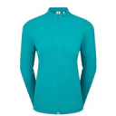 FootJoy Full-Zip Rib Midlayer dames sweatshirt, tile blue
