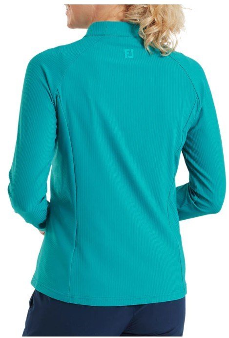 FootJoy Full-Zip Rib Midlayer dames sweatshirt, tile blue