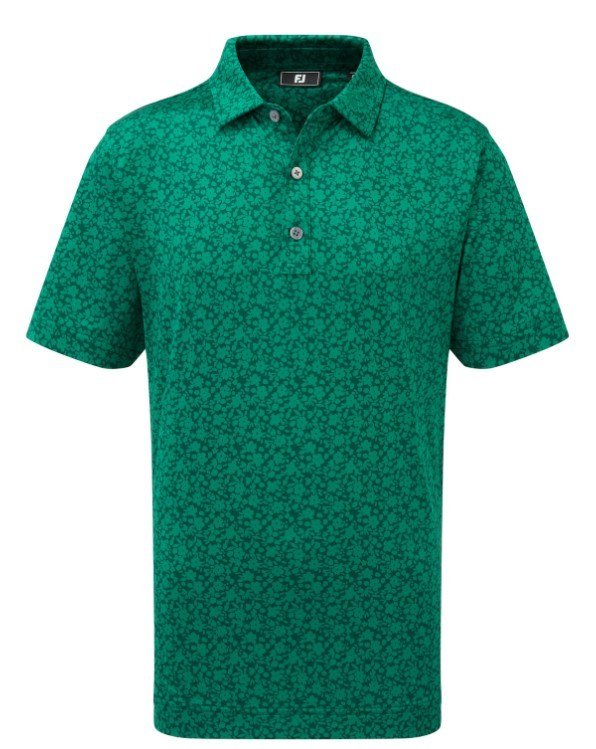 FootJoy Painted Floral Lisle junior polo, field green