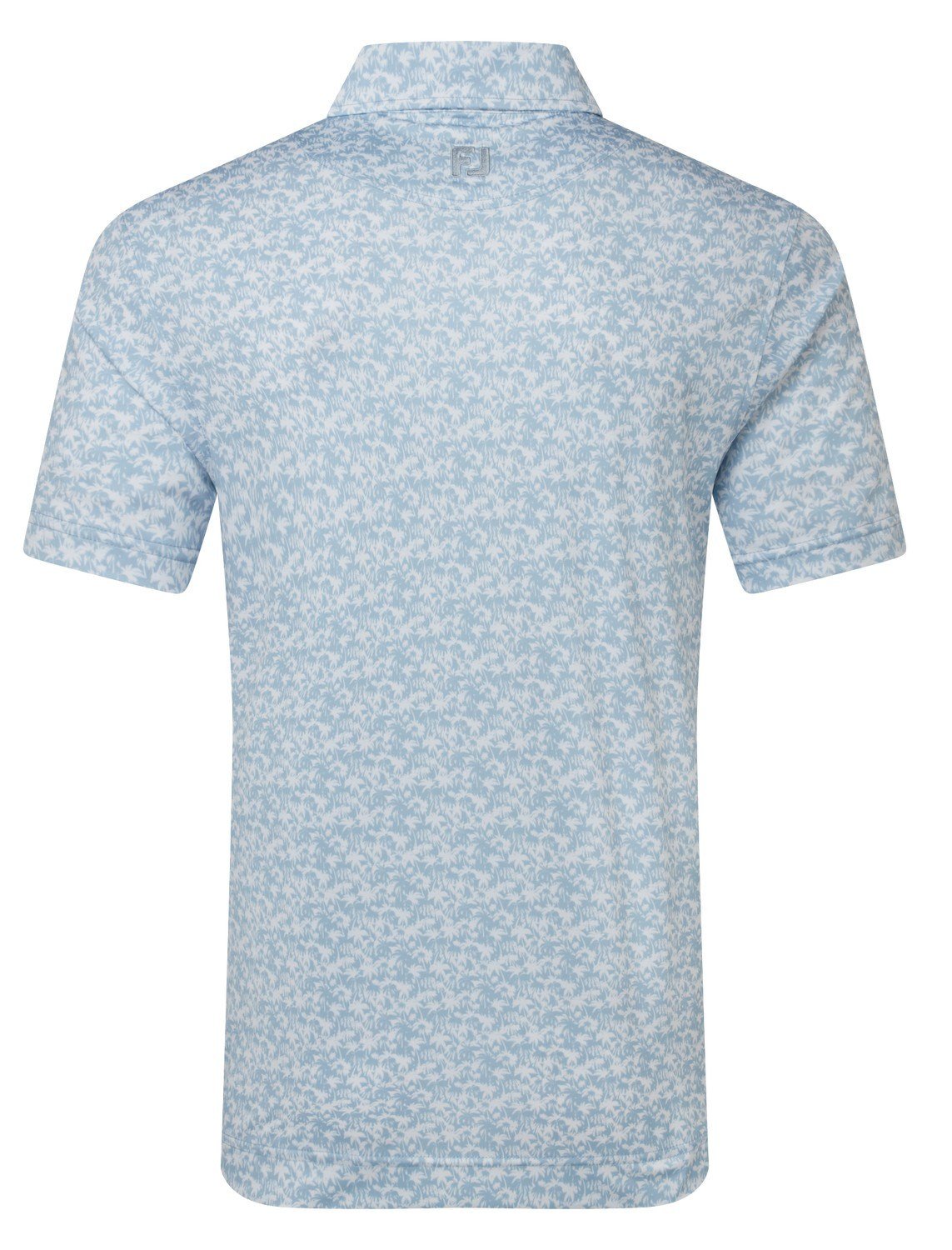 FootJoy Hidden Palm Print Lisle heren polo, chambray/white