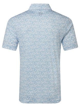 FootJoy Hidden Palm Print Lisle heren polo, chambray/white