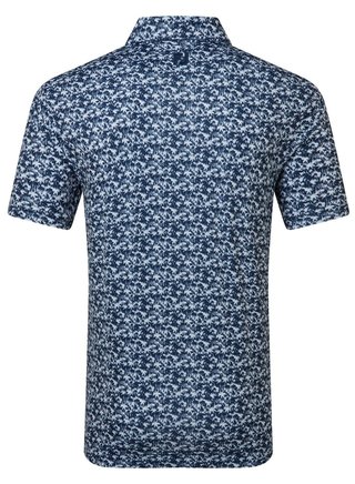FootJoy Hidden Palm Print Lisle heren polo, navy/white