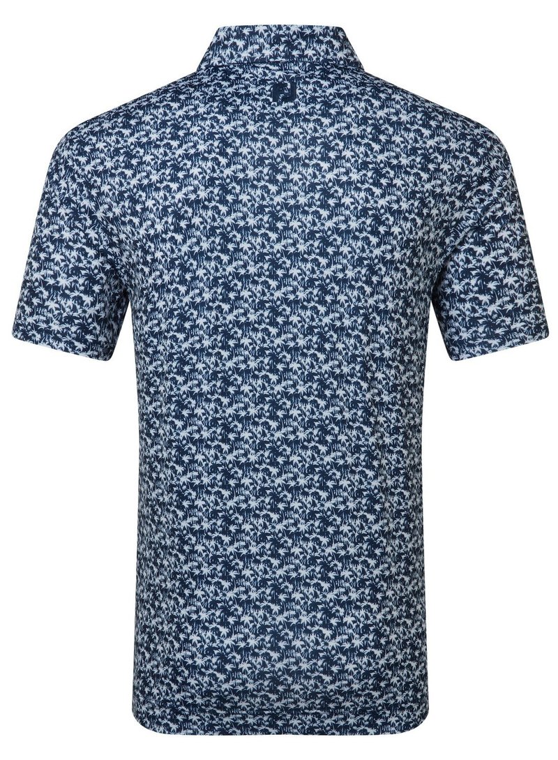 FootJoy Hidden Palm Print Lisle heren polo, navy/white