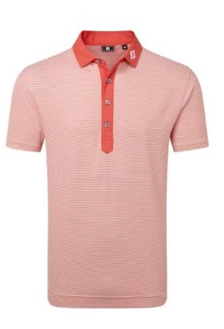 FootJoy Feeder Stripe Pique heren polo, nantucket red