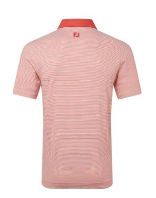 FootJoy Feeder Stripe Pique heren polo, nantucket red