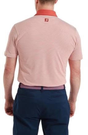 FootJoy Feeder Stripe Pique heren polo, nantucket red