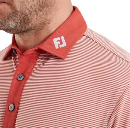 FootJoy Feeder Stripe Pique heren polo, nantucket red