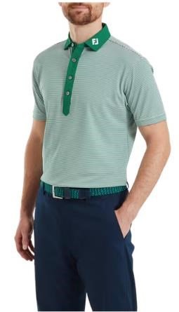 FootJoy Feeder Stripe Pique heren polo, field green
