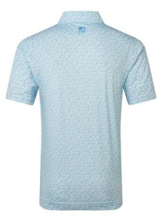 FootJoy Surfs Up Print Lisle heren polo, deep reef/white/sea glass/blue reef