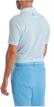 FootJoy Surfs Up Print Lisle heren polo, deep reef/white/sea glass/blue reef