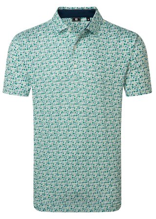 FootJoy Surfs Up Print Lisle heren polo, field green/white/sunshine/navy